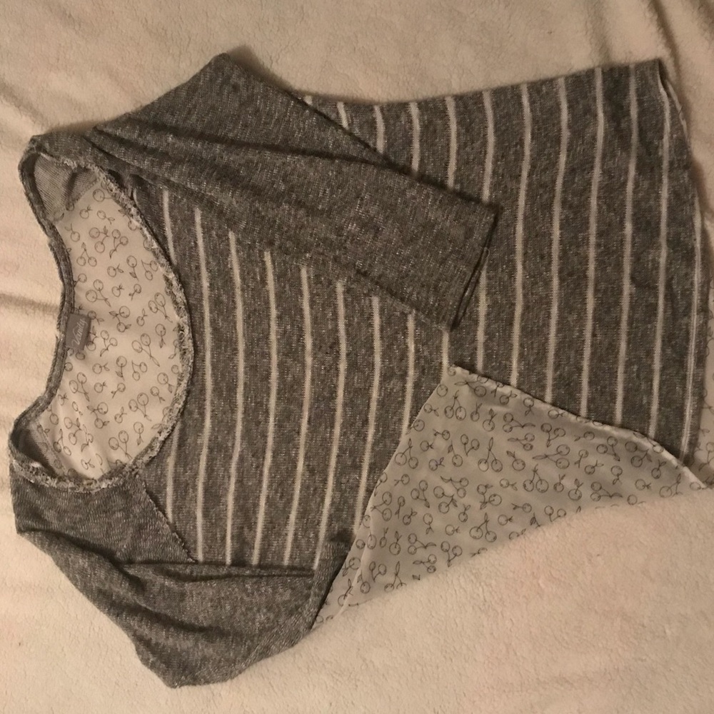Striped sweater with sheer back
